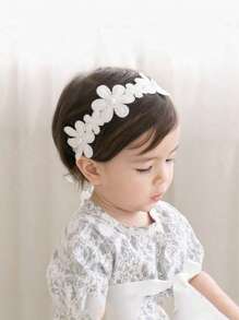 1pc Children/Baby Headband Hair Accessory, Ethereal Mesh Five Flower Ornament Infant Toddler Hair Band