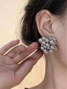 1 Cặp bông tai đính hạt dệt tay, bông tai thanh lịch hiện đại và thời trang dành cho phụ nữ, thích hợp cho tiệc tùng và buổi tối - Vàng - Xem 1