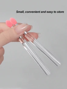 1 pieza/6 piezas/10 piezas Bolígrafo de silicona de espejo mágico para arte de uñas, paleta de silicona transparente para aplicar polvo de espejo y brillos, pincel multifuncional portátil