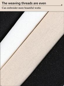 2 peças de tecido bordado à mão bege/cáqui/preto, tecido bordado uniformemente costurado com maciez média e superfície limpa, ideal para artesanato faça você mesmo