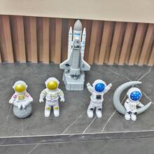 火箭玩具套装,带发射功能,航天火箭发射台和空间站模型,儿童玩具航天器,火箭,飞机,宇宙飞船,男孩生日/新年礼物 - 白色 - 查看 3
