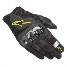 Alpinestars Moto Alpines SMX-1 AIR V2 越野摩托车摩托车赛车触摸屏皮革碳纤维摩托手套 - 綠色 - 查看 3
