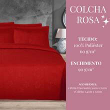 Single Bedspread Kit Boutis Ultrasonic 2 Pieces With 1 Pillowcase Habitat Roses - 紅色 - 查看 2