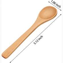 30 件迷你木勺小勺子餐勺木制冰淇淋甜点小勺蜂蜜茶匙用于调味油咖啡勺茶糖（浅棕色），学校用品 - 棕色 - 查看 10