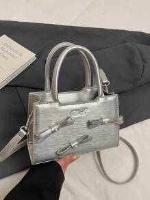 Letter Print Solid Color Fashionable Versatile Office Lady Handbag - Multicolor - View 7