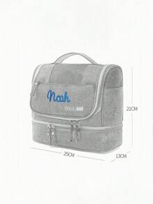 1pc Personalized Hanging Wet & Dry Separation Toiletry Bag, Custom Embroidered Monogram Storage Pouch, Portable Travel Makeup Organizer, Large Capacity Bathroom Bag, Embroidered Beauty Bag, Bridesmaid Gift, Mother's Day Gift, Birthday Gift, Gift For Friend & Teacher, Christmas/Holiday Gift, Ladies Personalized Gift, Anniversary, Christmas, Valentine's Day Present - Multicolor - View 8
