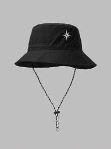 1 件星星设计渔夫帽，时尚、防晒、适合跑步、运动、户外、露营、休闲、可折叠、可调节拉绳、极具吸引力 - 彩色 - 查看 17