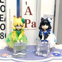 1pc Green Tea Party Cat Anime Figure Model, Desktop/Car Decor, Home Decorations, Suitable For Adult Collection Enthusiasts