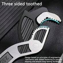 1 pieza Llave ajustable multifuncional de gran apertura, herramienta de pinzas de hierro para tuberías, electricidad, automoción y mantenimiento mecánico - Color mixto, grado industrial, baño