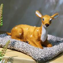 1 件逼真毛绒鹿靠垫汽车装饰饰品