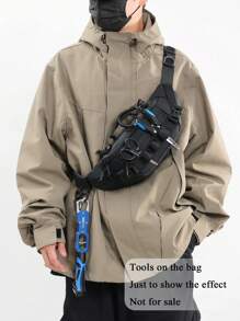 1 Pc Fashion Man's Multifunction Waist Bags Toolkit Sports Bag Hand Chest Bag Purse Shoulder Bag Crossbody Bag Simple With Multi Pockets Lightweight Portable Zip Closure Adjustable Strap For Daily Commuter Bag For Travel Vacation Business Belt Fanny Pack Side Bags For Men