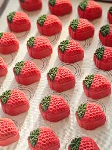 2pcs Strawberry Shaped Moon Cake Mold, Handheld Non-Stick Mold For Making Green Bean Ice Cream, Cartoon Baking Pastry Mold, 2 Pieces Set - 2 Pieces Of Strawberry 50g - View 8