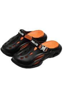 Simple And Practical Hollow Breathable Shoes - Black Orange - View 2