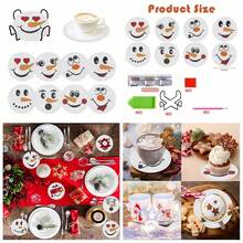 8pcs/Set DIY Christmas Diamond Painting Coasters With Holder Anti Slip Wood Diamond Art Painting Christmas Coasters Crystal Rhinestones Diamond Art Christmas Coasters For Adults - Multicolor - View 4