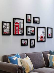 9 قطع إطارات صور إبداعية للتركيب على الحائط، ديكور جداري لغرفة المعيشة وغرفة النوم، تأتي مع صور طبيعية، لا يتطلب ثقب، شخصي