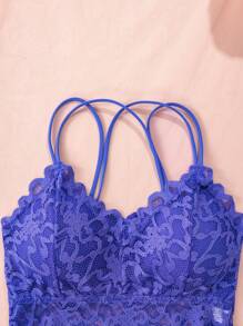 5pcs/Set Sexy Lace Lingerie Set, Wireless Bra, Comfortable Camisole Top & Shorts, Suitable For Party, Home Wear, Spring/Summer - 彩色 - 查看 5
