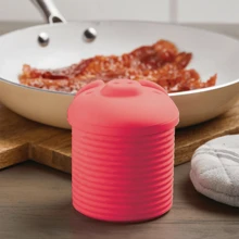 1/2 Stücke Sparschwein-förmiger Fett-Aufbewahrungsbehälter, Silikon Speckfett Aufbewahrung Sieb, Speckfett Kollektor