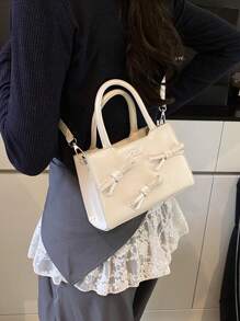 Letter Print Solid Color Fashionable Versatile Office Lady Handbag - Multicolor - View 6