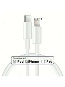 20W PD 快速充电适配器套件，USB-C 壁式充电器 + 3.3 英尺/100 厘米 USB-C 转闪电快速充电线，兼容 iPhone 14 Pro Max/13/12/11/XR/XS Max/8/7 - 美規A型插(110-127V) - 查看 15