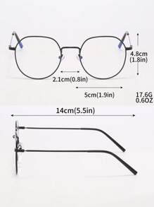 1pc Metal Frame Oval Decorative Clear Lens Glasses, 2025 New Style Computer Glasses For Men & Women, Vintage Metal Eyeglasses Frame For Prescription Lenses