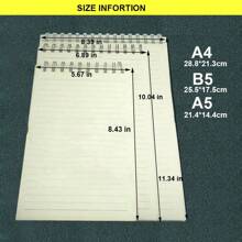 240張厚螺旋綁定筆記本,具有頂部翻轉功能,便籤 - 白色 - 查看 2