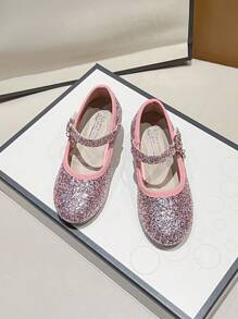 Zapatos de cristal para niños, zapatos de actuación de suela blanda para el coro, zapatos de princesa florista para niña pequeña, nuevos zapatos de tacón alto de cristal brillante para niñas, para primavera y otoño - Rosa Fucsia - Ver 5