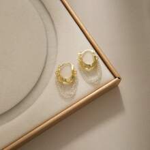 1 Pair Chain Tassel Earrings, 2025 New High-End Gradient Gold Silver Retro Statement Ear Clips