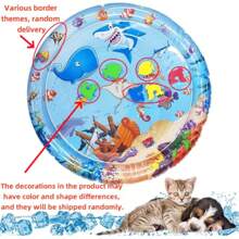 猫用水感官游戏垫，加厚 2025 新款带鱼的猫用水感官游戏垫，升级版猫用水游戏垫，宠物儿童用水传感器垫 - 彩色 - 查看 6