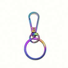 Rainbow Alloy Key Chain With Lobster Clasp & Tassel, Rotatable Spring Hook, For DIY Lanyards, Crafts, Women Keychains, Singles, Valentine's Day Gift Ideas