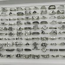 30 unids/lote, al por mayor de fábrica, anillos de dedo de aleación para mujer, nueva flor recortada, cráneo, araña, hoja de Animal, joyería de serpiente de amor KV3O - 30 piezas estilo 2 - Ver 3
