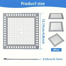 4Pcs Drain Hair Filter Mesh Tub Drain Protector Anti Slip Sink Hair Stopper Stainless Steel Hair Strainer Multipurpose Bathtub Hair Trap Stopper For Kitchen Bathroom Laundry Room Bathroom Floor Drain Hair Filter Shower Drain Hair Catcher Sink Drain - 4 件方形 - 查看 7