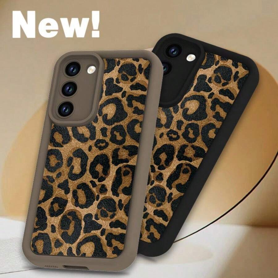 Funda protectora compatible con Samsung S25, S25 Plus, S24, S23, S22, S21 Ultra, S23, S21, S20FE, S21, S22, S23, S24, S25 Plus / A33 5G, A53 5G, A02, A03, de estampado de leopardo o guepardo simple, a prueba de golpes, con cobertura total, resistente al agua, a caídas y a arañazos, de color marrón