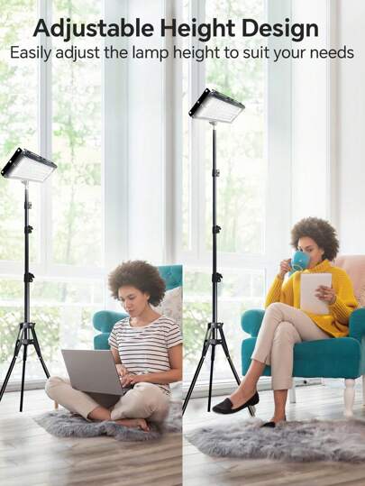 Bright LED Vloer Lamp Adjustable Temperature Dimmable Brightness Moderne Lamps, USB Lights Auto Timer Height Tripod St Work Verlichting Reading, Office, Living Room Bedroom view 4