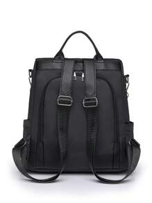 Backpack For Women's Casual Wear, PU Soft Leather Backpack, Large Capacity, Multifunctional, Solid Color Travel Backpack, Student Backpack, Suitable For School, University, Junior High School, High School, Commuting, Office Work, Outdoor Travel, Sports Backpack, Suitable For Going Out, Shopping, Shopping ﻿