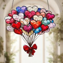 1 Piece, 2D Flat, Modern Acrylic Love Balloon Sun Catcher, Hanging Decoration For Valentine's Day, Anniversary Gift, Romantic Wall Garden Balcony Bedroom Office Kitchen Home Decoration, No Power Supply, Ideal For Weddings, Engagements, New Year Celebrations Gifts Birthday Graduation