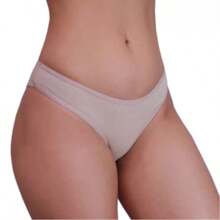 Kit With 5 Adult Cotton Thong Panties Plain Cotton With Bias Elastic - Multicolor - View 5
