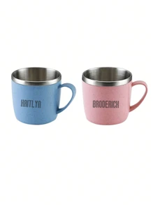 1 szt. spersonalizowany kubek do picia dla dzieci – izolowany kubek śniadaniowy ze stali nierdzewnej z podwójnymi ściankami i uchwytem, odpowiedni do mleka i napojów, mały kubek o pojemności 200 ml/7 uncji, możliwość personalizacji tekstu w wielu wierszach, do szkoły, spersonalizowany, niepowtarzalny, idealny prezent dla niego, na rocznice, Walentynki, Dzień Matki, urodziny, Dzień Ojca, ukończenie szkoły, wesele, parapetówkę, gotowy na brunch, spersonalizowane kubki, ciepła atmosfera, dom i styl życia, nawiedz swój dom, pamiątki