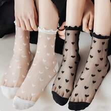2 Pairs/4 Pairs Women Sheer Tights With Mushroom Ears Design