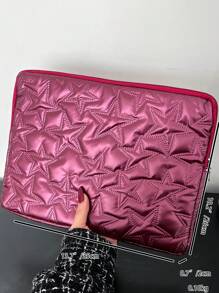 Bolsa para Laptop Multiuso, Bolsa de Mão com Estampa de Estrela, Estojo Protetor para Laptop Compatível com Laptops de 13, 13.3, 14, 15, 16 Polegadas, Laptop, Chromebook - Vinho - Visão 3