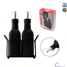 Cruet Holder Kit With Condiment Holder Oil Vinegar Salt Pepper Shaker For Oil Vinegar Salt Pepper - trắng - Xem 3