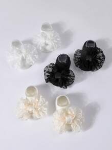 6双婴儿公主蝴蝶结袜、婴儿防滑地板袜和船袜 - 彩色 - 查看 4