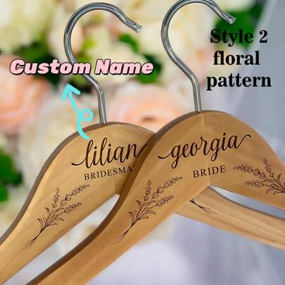 Personalized Wedding Hangers - Personalized Wedding Hangers - Wedding Hanger - Wooden Engraved Hanger - Bridal Dress Hanger,Multi-Functional,Durable,Ornamental,Reusable,Exquisite,Stylish,High-Quality,Colorful,Modern,Custom,Personalized,Unique