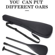 حقيبة تخزين اله الجذاف ذات3 أقسام، حقيبة حماية وحمل قصبة جذف من الكربون، حقيبة إكسسوار محمولة لقوارب الكانو والقوارب، كم جذاف لقوارب التنين، وألواح التزحلق - الأسود - مشاهدة 6