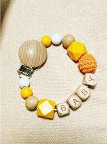 1 pieza Accesorio personalizado con clip y cadena, diseño personalizable, múltiples colores encantadores, material de madera, estilo Y2K, regalo pensado para familia y amigos, perfecto como regalo de Navidad o de vuelta al colegio