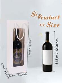 10pcs/1pc Brown Reusable Wine Bottle Gift Bags With Clear Window, Suitable For Wedding, Holiday, Birthday (Brown)