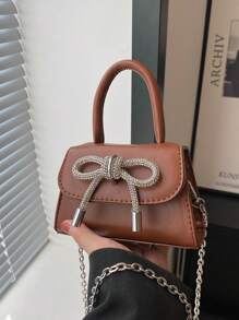 Women's Fashion Textured Bowknot Handbag
