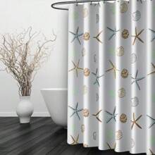Starfish Print Shower Curtain PEVA With Hook Home Bathroom Decor Summer Bathroom Accessories Back To School