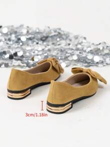 Women's Flat Shoes For Summer, Breathable, Versatile Bow And Rhinestone Decoration, Soft Sole Round Toe Slip-On Vacation Style, Fashionable And Comfortable Solid Color Slip-On Shoes