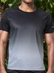 1 件男士圆领 T 恤，男士户外 T 恤，适合外出、户外运动、适合健身房、跑步、训练、运动员、丈夫、男朋友、户外运动必备、夏季 - 灰色 - 查看 17