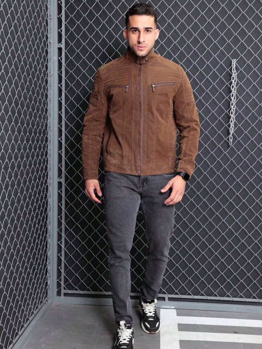 MEN'S DRESS JACKET SUEDE SUEDY CHAMUA - Rust Brown - View 1